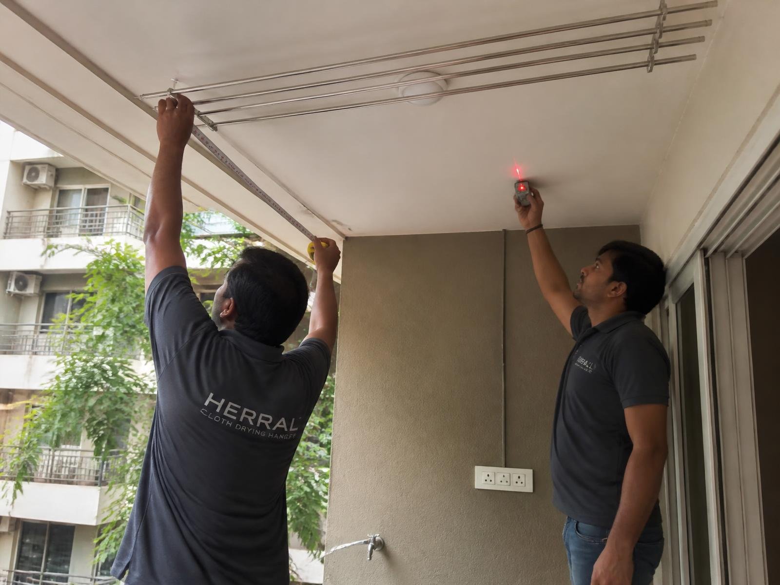 Site Visit — ceiling cloth hanger installation step